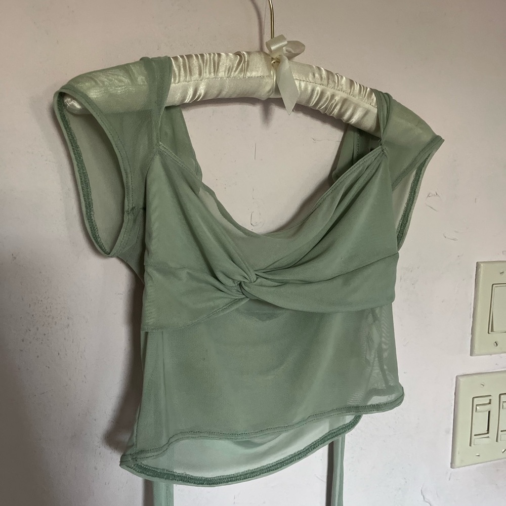 Fashion nova Elegant Green Sheer Women's Top